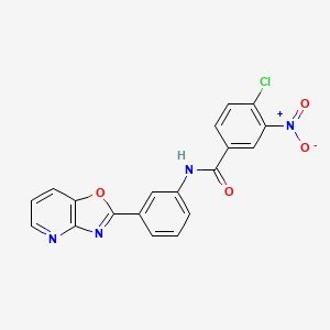 molecular formula C19H11ClN4O4 B4883566 4-chloro-3-nitro-N-(3-[1,3]oxazolo[4,5-b]pyridin-2-ylphenyl)benzamide 