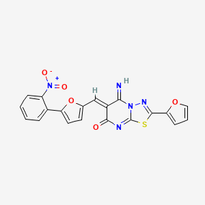 molecular formula C20H11N5O5S B4883580 2-(2-furyl)-5-imino-6-{[5-(2-nitrophenyl)-2-furyl]methylene}-5,6-dihydro-7H-[1,3,4]thiadiazolo[3,2-a]pyrimidin-7-one 