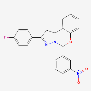 molecular formula C22H16FN3O3 B4883583 2-(4-fluorophenyl)-5-(3-nitrophenyl)-1,10b-dihydropyrazolo[1,5-c][1,3]benzoxazine 
