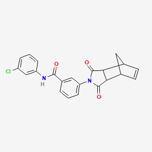 molecular formula C22H17ClN2O3 B4883611 N-(3-chlorophenyl)-3-(3,5-dioxo-4-azatricyclo[5.2.1.0~2,6~]dec-8-en-4-yl)benzamide 
