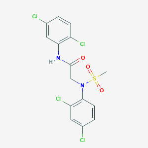 molecular formula C15H12Cl4N2O3S B4883616 N~2~-(2,4-dichlorophenyl)-N~1~-(2,5-dichlorophenyl)-N~2~-(methylsulfonyl)glycinamide 