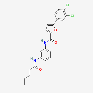 molecular formula C22H20Cl2N2O3 B4883624 5-(3,4-dichlorophenyl)-N-[3-(pentanoylamino)phenyl]-2-furamide 
