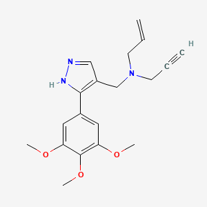 molecular formula C19H23N3O3 B4883631 N-2-propyn-1-yl-N-{[3-(3,4,5-trimethoxyphenyl)-1H-pyrazol-4-yl]methyl}-2-propen-1-amine 