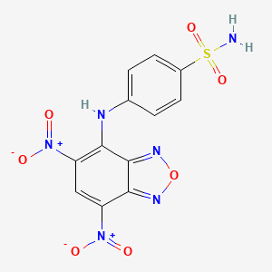 molecular formula C12H8N6O7S B4883638 4-[(5,7-dinitro-2,1,3-benzoxadiazol-4-yl)amino]benzenesulfonamide 