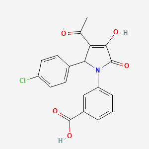 molecular formula C19H14ClNO5 B4883643 3-[3-acetyl-2-(4-chlorophenyl)-4-hydroxy-5-oxo-2,5-dihydro-1H-pyrrol-1-yl]benzoic acid 