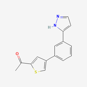 molecular formula C15H12N2OS B4883649 1-{4-[3-(1H-pyrazol-3-yl)phenyl]-2-thienyl}ethanone 