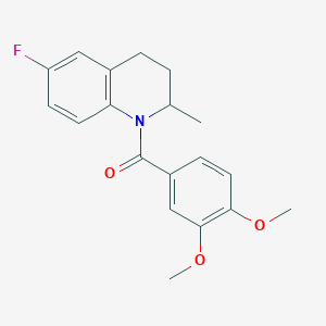 molecular formula C19H20FNO3 B4883701 1-(3,4-dimethoxybenzoyl)-6-fluoro-2-methyl-1,2,3,4-tetrahydroquinoline 