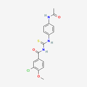 molecular formula C17H16ClN3O3S B4883707 N-({[4-(acetylamino)phenyl]amino}carbonothioyl)-3-chloro-4-methoxybenzamide 