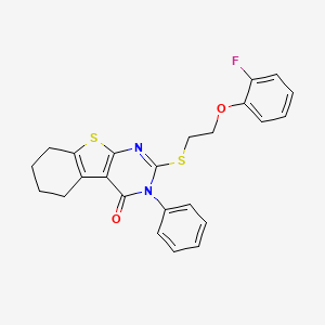 molecular formula C24H21FN2O2S2 B4883719 2-{[2-(2-fluorophenoxy)ethyl]thio}-3-phenyl-5,6,7,8-tetrahydro[1]benzothieno[2,3-d]pyrimidin-4(3H)-one 