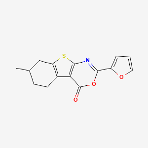 molecular formula C15H13NO3S B4883731 2-(2-furyl)-7-methyl-5,6,7,8-tetrahydro-4H-[1]benzothieno[2,3-d][1,3]oxazin-4-one 