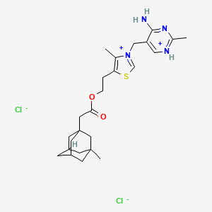 4-amino-2-methyl-5-{[4-methyl-5-(2-{[(3-methyl-1-adamantyl)acetyl]oxy}ethyl)-1,3-thiazol-3-ium-3-yl]methyl}pyrimidin-1-ium dichloride