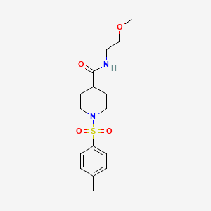 molecular formula C16H24N2O4S B4883765 N-(2-methoxyethyl)-1-[(4-methylphenyl)sulfonyl]-4-piperidinecarboxamide 