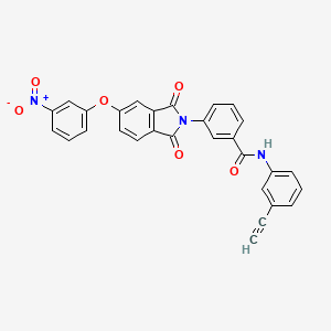 N-(3-ethynylphenyl)-3-[5-(3-nitrophenoxy)-1,3-dioxo-1,3-dihydro-2H-isoindol-2-yl]benzamide