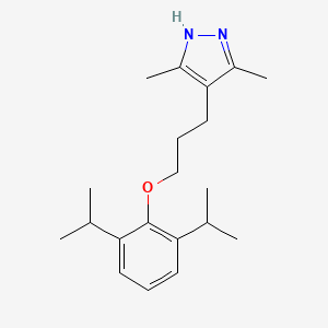 molecular formula C20H30N2O B4883811 4-[3-(2,6-diisopropylphenoxy)propyl]-3,5-dimethyl-1H-pyrazole 