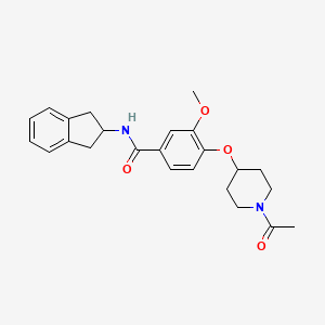 molecular formula C24H28N2O4 B4883818 4-[(1-acetyl-4-piperidinyl)oxy]-N-(2,3-dihydro-1H-inden-2-yl)-3-methoxybenzamide 
