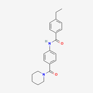 molecular formula C21H24N2O2 B4883826 4-ethyl-N-[4-(1-piperidinylcarbonyl)phenyl]benzamide 