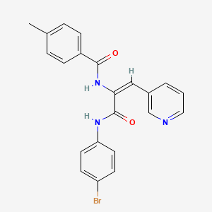 molecular formula C22H18BrN3O2 B4883847 N-[1-{[(4-bromophenyl)amino]carbonyl}-2-(3-pyridinyl)vinyl]-4-methylbenzamide 