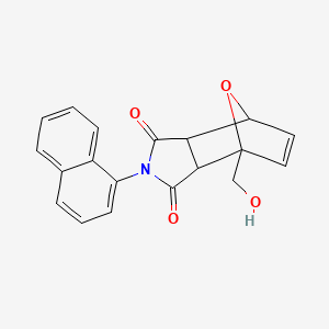 molecular formula C19H15NO4 B4883855 1-(hydroxymethyl)-4-(1-naphthyl)-10-oxa-4-azatricyclo[5.2.1.0~2,6~]dec-8-ene-3,5-dione 