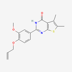 molecular formula C18H18N2O3S B4883862 2-[4-(allyloxy)-3-methoxyphenyl]-5,6-dimethylthieno[2,3-d]pyrimidin-4(3H)-one 