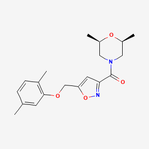 (2R*,6S*)-4-({5-[(2,5-dimethylphenoxy)methyl]-3-isoxazolyl}carbonyl)-2,6-dimethylmorpholine