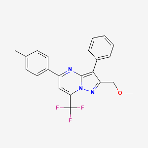 molecular formula C22H18F3N3O B4883898 2-(methoxymethyl)-5-(4-methylphenyl)-3-phenyl-7-(trifluoromethyl)pyrazolo[1,5-a]pyrimidine 