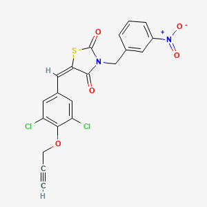 molecular formula C20H12Cl2N2O5S B4883956 5-[3,5-dichloro-4-(2-propyn-1-yloxy)benzylidene]-3-(3-nitrobenzyl)-1,3-thiazolidine-2,4-dione 