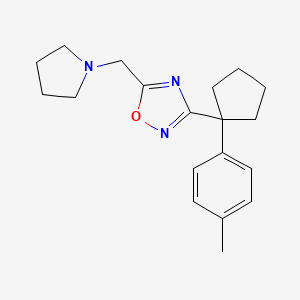 molecular formula C19H25N3O B4883963 3-[1-(4-methylphenyl)cyclopentyl]-5-(1-pyrrolidinylmethyl)-1,2,4-oxadiazole 