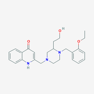 molecular formula C25H31N3O3 B4883966 2-{[4-(2-ethoxybenzyl)-3-(2-hydroxyethyl)-1-piperazinyl]methyl}-4-quinolinol 