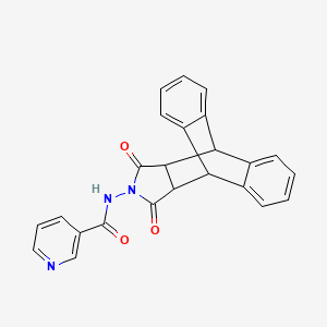 molecular formula C24H17N3O3 B4883976 N-(16,18-dioxo-17-azapentacyclo[6.6.5.0~2,7~.0~9,14~.0~15,19~]nonadeca-2,4,6,9,11,13-hexaen-17-yl)nicotinamide 