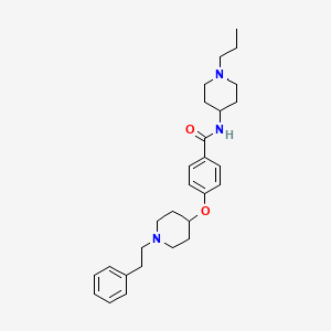 molecular formula C28H39N3O2 B4883993 4-{[1-(2-phenylethyl)-4-piperidinyl]oxy}-N-(1-propyl-4-piperidinyl)benzamide 