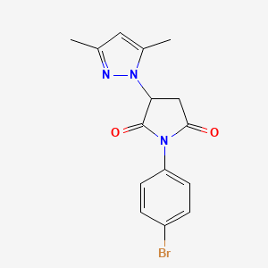 molecular formula C15H14BrN3O2 B4884005 1-(4-bromophenyl)-3-(3,5-dimethyl-1H-pyrazol-1-yl)-2,5-pyrrolidinedione CAS No. 5323-09-1