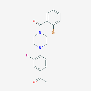 molecular formula C19H18BrFN2O2 B4884022 1-{4-[4-(2-bromobenzoyl)-1-piperazinyl]-3-fluorophenyl}ethanone 