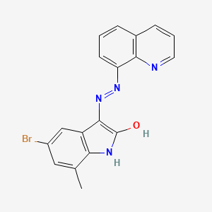 5-bromo-7-methyl-1H-indole-2,3-dione 3-(8-quinolinylhydrazone)