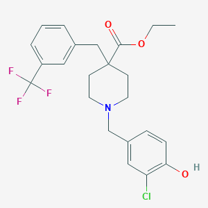 molecular formula C23H25ClF3NO3 B4884036 ethyl 1-(3-chloro-4-hydroxybenzyl)-4-[3-(trifluoromethyl)benzyl]-4-piperidinecarboxylate 