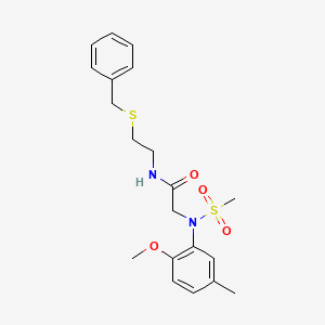 molecular formula C20H26N2O4S2 B4884041 N~1~-[2-(benzylthio)ethyl]-N~2~-(2-methoxy-5-methylphenyl)-N~2~-(methylsulfonyl)glycinamide 