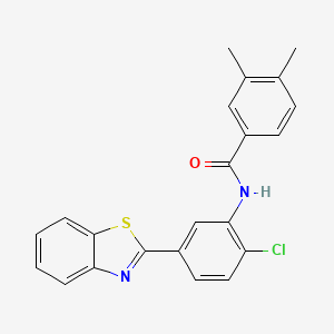 molecular formula C22H17ClN2OS B4884056 N-[5-(1,3-benzothiazol-2-yl)-2-chlorophenyl]-3,4-dimethylbenzamide 