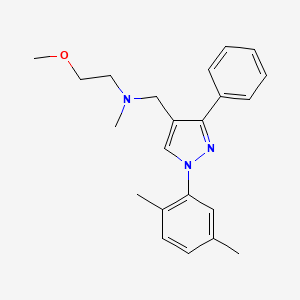 molecular formula C22H27N3O B4884075 N-{[1-(2,5-dimethylphenyl)-3-phenyl-1H-pyrazol-4-yl]methyl}-2-methoxy-N-methylethanamine 