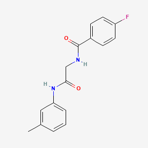 molecular formula C16H15FN2O2 B4884083 4-fluoro-N-{2-[(3-methylphenyl)amino]-2-oxoethyl}benzamide 