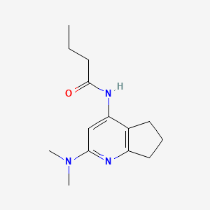 molecular formula C14H21N3O B4884098 N-[2-(dimethylamino)-6,7-dihydro-5H-cyclopenta[b]pyridin-4-yl]butanamide 