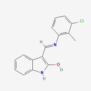molecular formula C16H13ClN2O B4884117 3-{[(3-chloro-2-methylphenyl)amino]methylene}-1,3-dihydro-2H-indol-2-one 