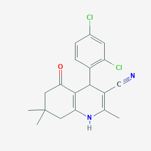 molecular formula C19H18Cl2N2O B4884118 4-(2,4-dichlorophenyl)-2,7,7-trimethyl-5-oxo-1,4,5,6,7,8-hexahydro-3-quinolinecarbonitrile 