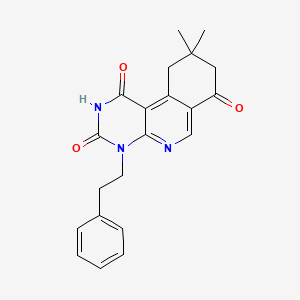 molecular formula C21H21N3O3 B4884124 9,9-dimethyl-4-(2-phenylethyl)-9,10-dihydropyrimido[4,5-c]isoquinoline-1,3,7(2H,4H,8H)-trione 