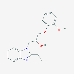 molecular formula C19H22N2O3 B488413 1-(2-Ethylbenzimidazol-1-yl)-3-(2-methoxyphenoxy)propan-2-ol CAS No. 333749-62-5
