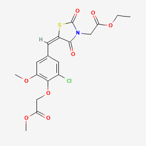methyl (2-chloro-4-{[3-(2-ethoxy-2-oxoethyl)-2,4-dioxo-1,3-thiazolidin-5-ylidene]methyl}-6-methoxyphenoxy)acetate