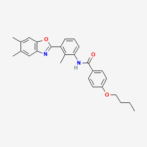 4-butoxy-N-[3-(5,6-dimethyl-1,3-benzoxazol-2-yl)-2-methylphenyl]benzamide