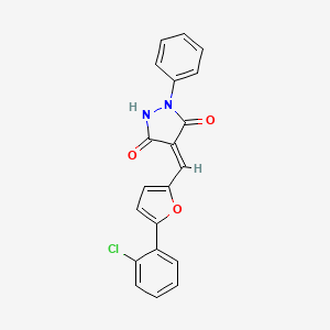 molecular formula C20H13ClN2O3 B4884152 4-{[5-(2-chlorophenyl)-2-furyl]methylene}-1-phenyl-3,5-pyrazolidinedione 