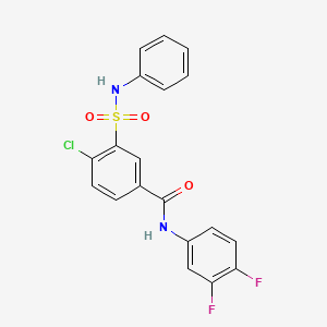 molecular formula C19H13ClF2N2O3S B4884169 3-(anilinosulfonyl)-4-chloro-N-(3,4-difluorophenyl)benzamide 