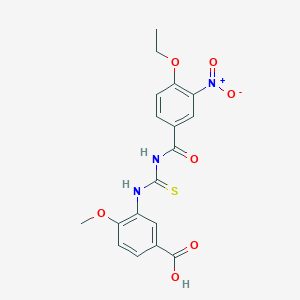 molecular formula C18H17N3O7S B4884184 3-({[(4-ethoxy-3-nitrobenzoyl)amino]carbonothioyl}amino)-4-methoxybenzoic acid 