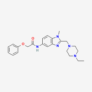 molecular formula C23H29N5O2 B4884218 N-{2-[(4-ethyl-1-piperazinyl)methyl]-1-methyl-1H-benzimidazol-5-yl}-2-phenoxyacetamide 