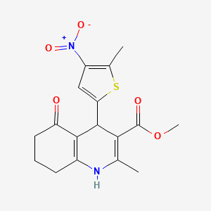 molecular formula C17H18N2O5S B4884250 methyl 2-methyl-4-(5-methyl-4-nitro-2-thienyl)-5-oxo-1,4,5,6,7,8-hexahydro-3-quinolinecarboxylate 